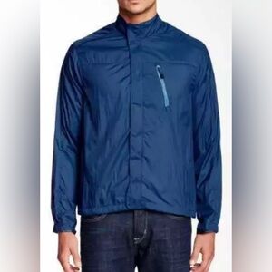ROBERT GRAHAM *LA PALMA* Blue Woven WINDBREAKER coat Jacket 2XL XXL Men’s